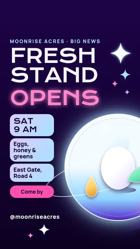 Chrome Orb Farm Stand – Instagram story template