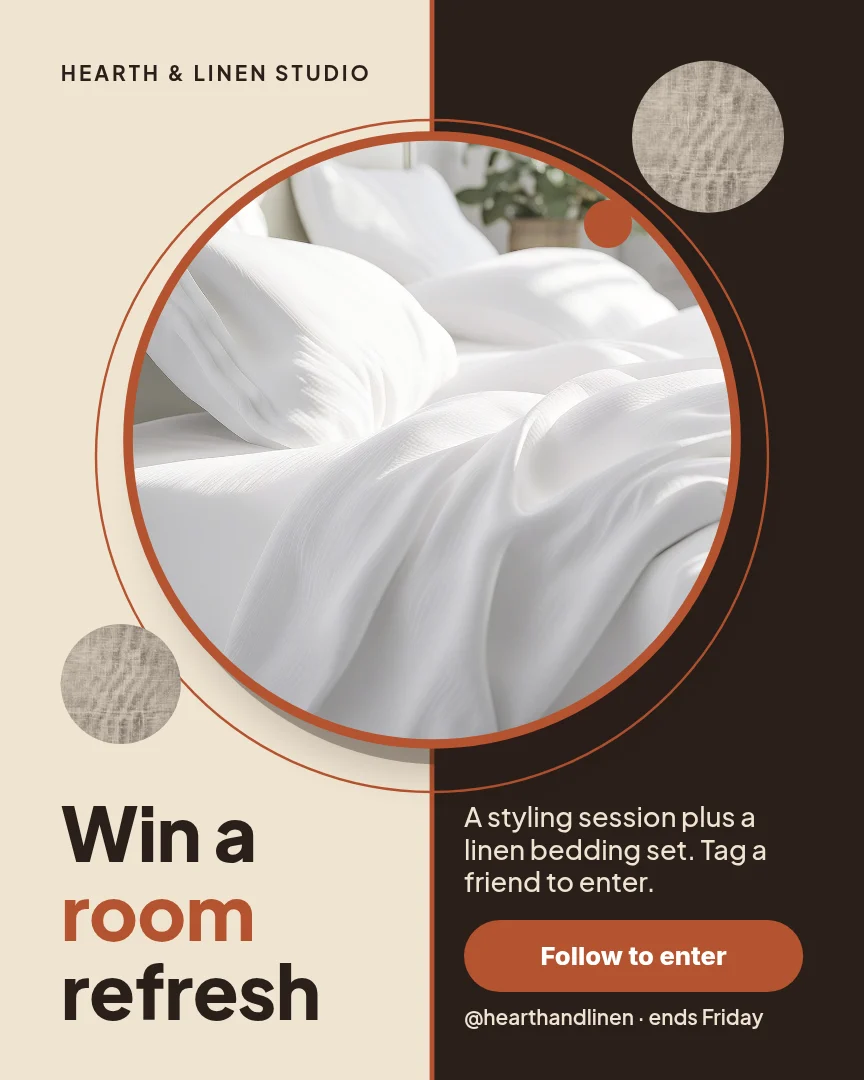 Linen Seam Circle Giveaway – Instagram post template