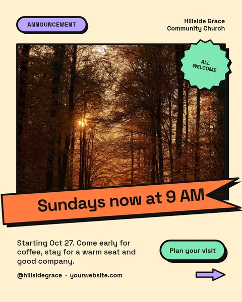 Swallowtail Sunday Time Card – Instagram post template