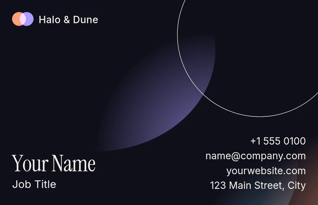 Aurora Corner Studio Card – Business card template, page 1