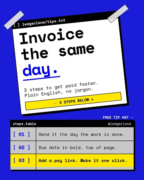 Taped Invoice Tips Window – Instagram post template