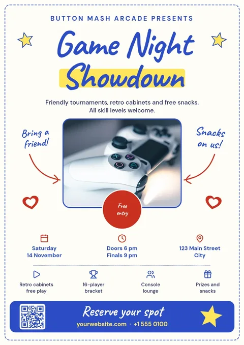 Marker Margin Game Night Flyer – Flyer template