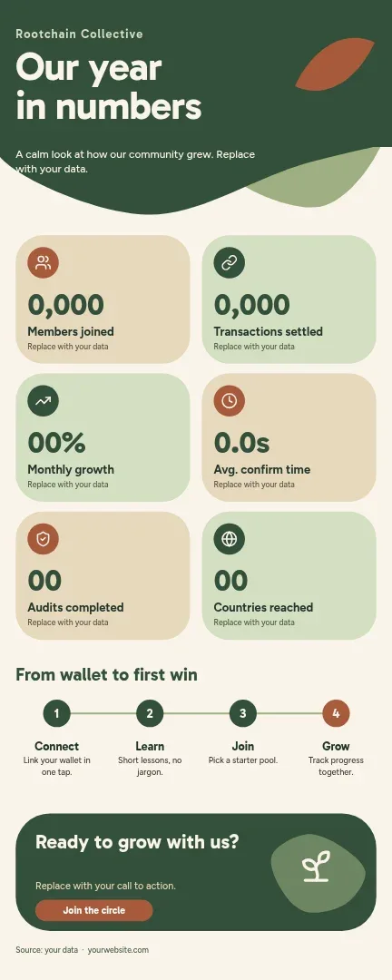 Moss Blob Stat Garden – Infographic template