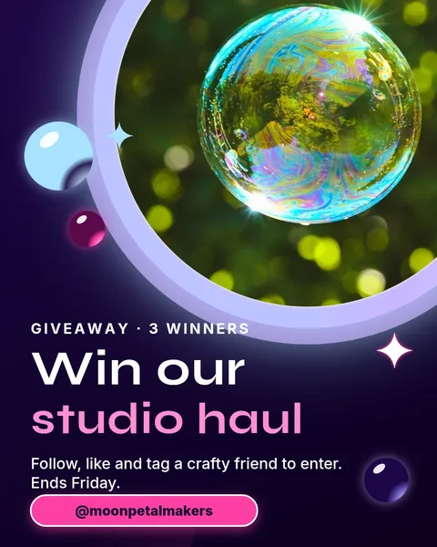 Chrome Bubble Giveaway Orbit – Instagram post template