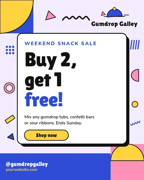 Memphis Confetti Sale Post – Instagram post template