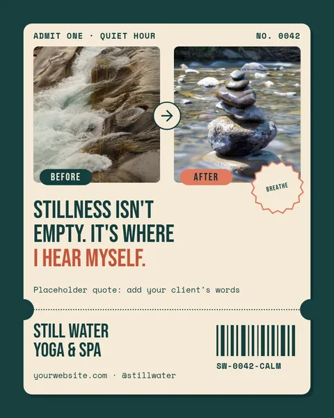 Still Water Admit-One Quote – Instagram post template