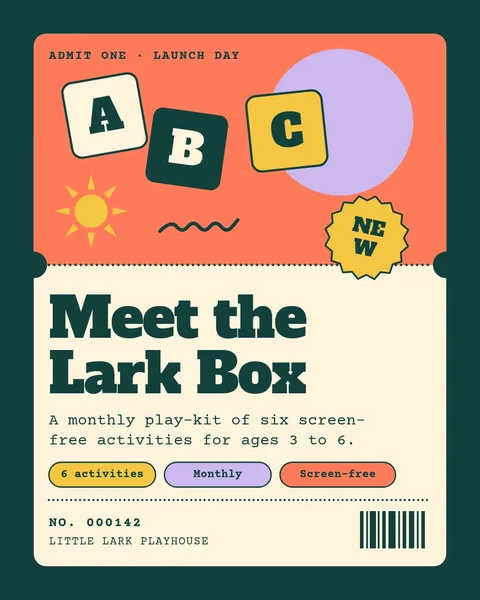 Lark Box Admit Stub – Instagram carousel template, 4 pages