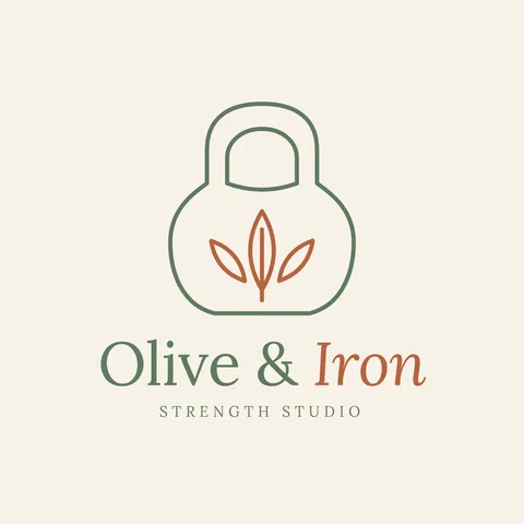 Olive Iron Kettlebell Monoline – Logo template