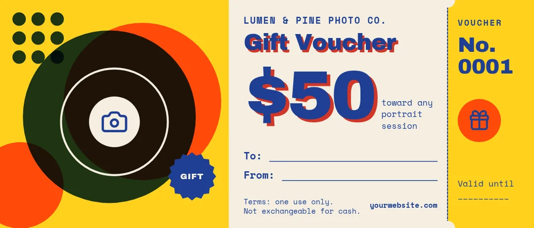 Lens Overprint Gift Voucher – Gift voucher template