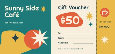 Atomic Kidney Café Voucher – Gift voucher template