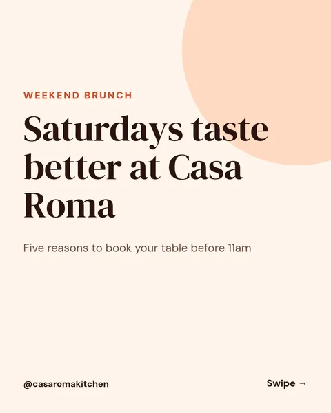 Five Reasons To Brunch – Instagram carousel template, 6 pages