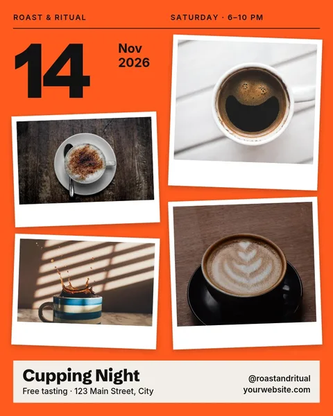 Orange Grid Scattered Prints – Instagram post template