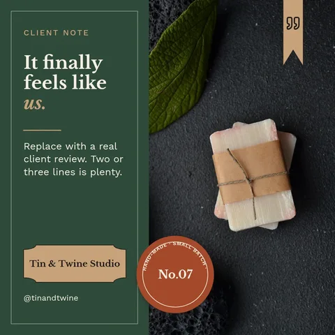 Kraft Seam Stamp Testimonial – Instagram post template
