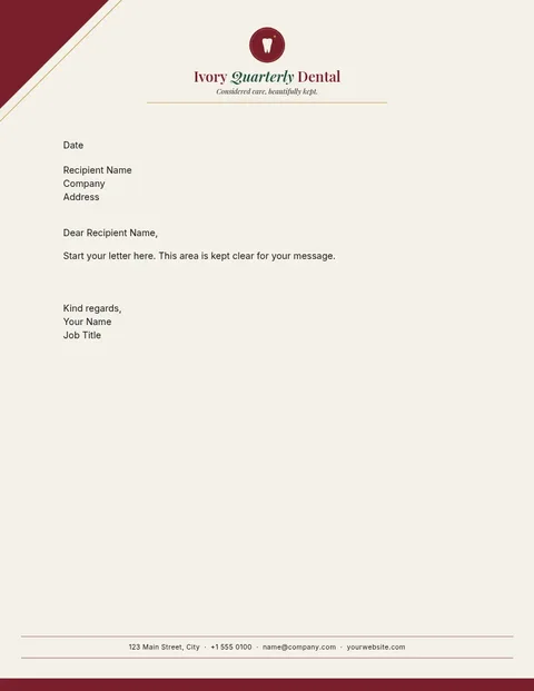 Masthead Crest Dental Letterhead – Letterhead template