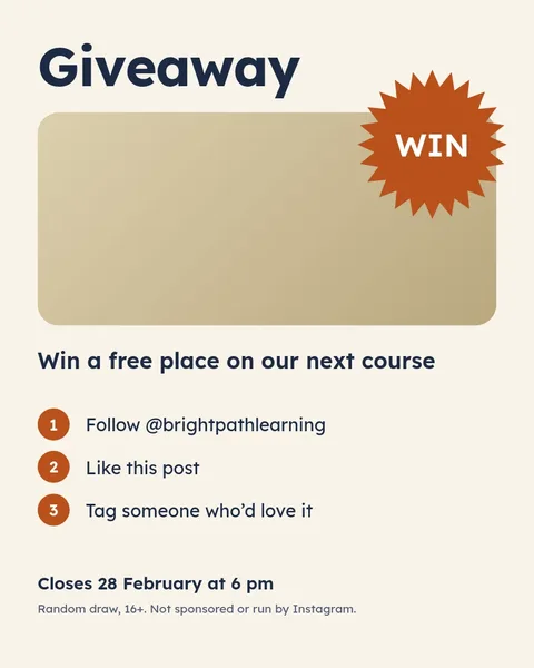 Course giveaway – Instagram post template