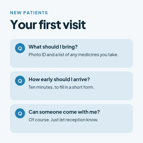 First visit FAQ – LinkedIn post template