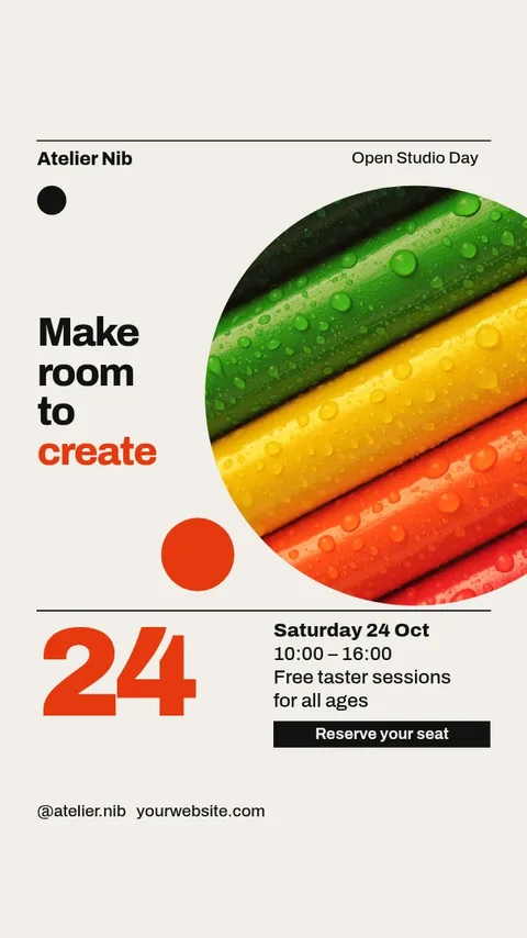 Grid Circle Open Studio – Instagram story template