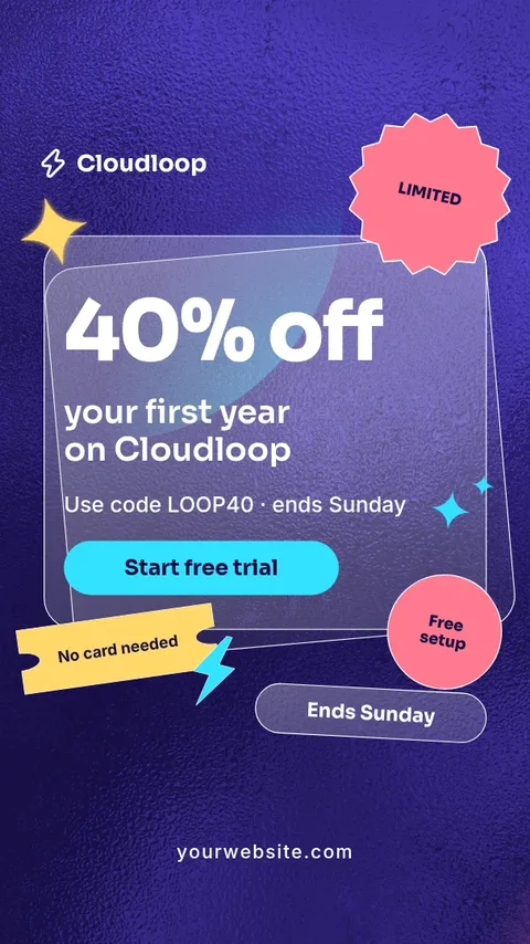 Frosted Sticker Cluster Promo – Instagram story template