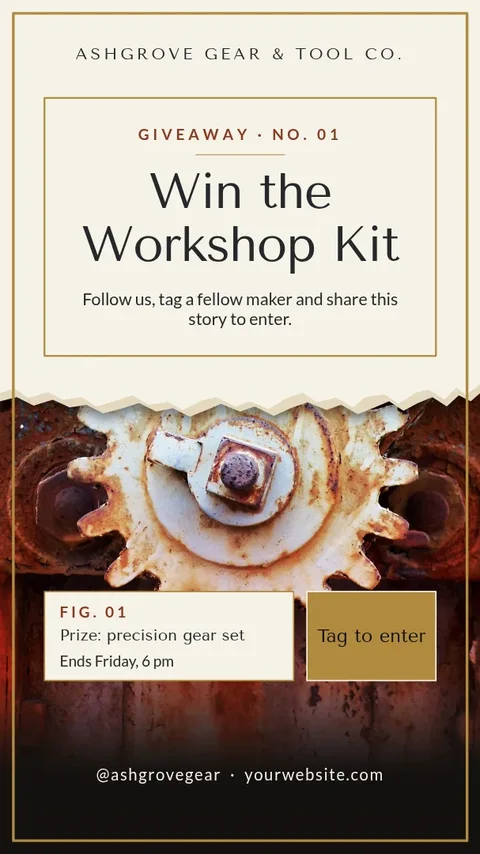 Torn Paper Gear Gallery – Instagram story template