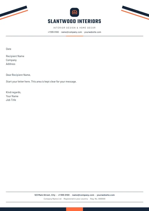 Slant Stripe Interiors Letterhead – Letterhead template