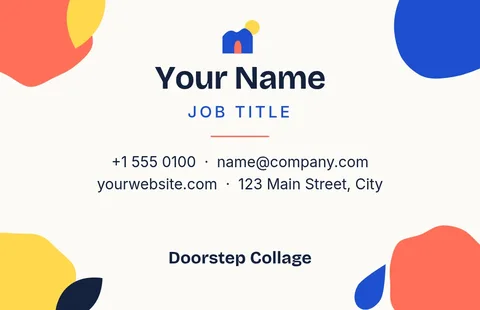 Paper Cutout Doorstep Card – Business card template, 2 pages