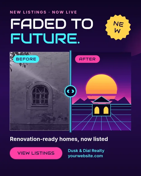 Faded To Future Neon Slider – Instagram post template