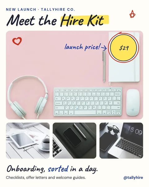 Marker Desk Hire Kit Collage – Instagram post template
