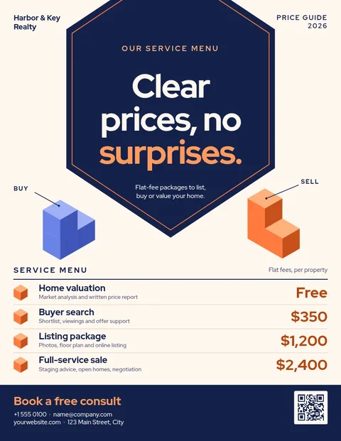Hexagon Cube Pricing Flyer – Flyer template