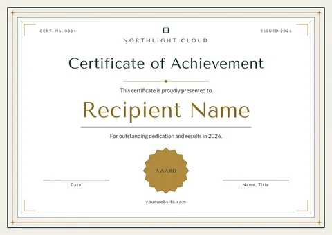 Brass Seal Gallery Certificate – Certificate template
