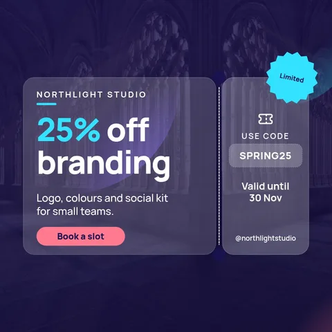 Glass Ticket Cloister Sale – LinkedIn post template