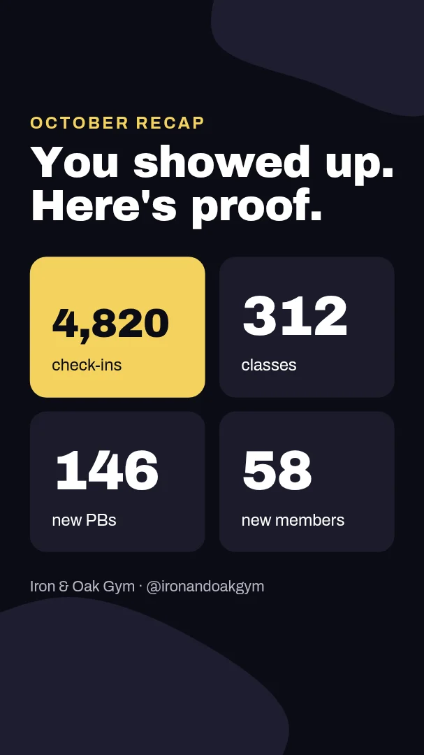 Gym Month In Numbers – Instagram story template