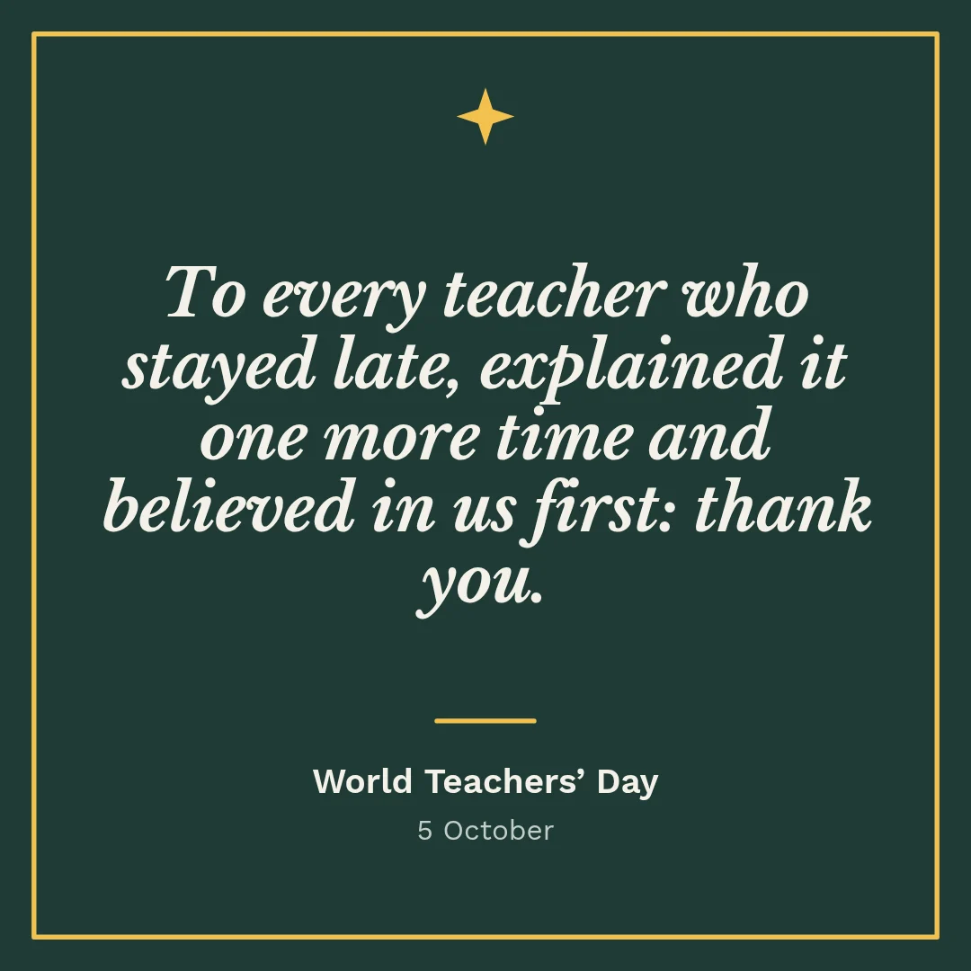 World Teachers’ Day thanks – LinkedIn post template