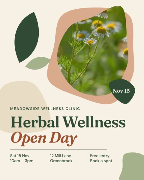 Chamomile Blob Open Day – Instagram post template