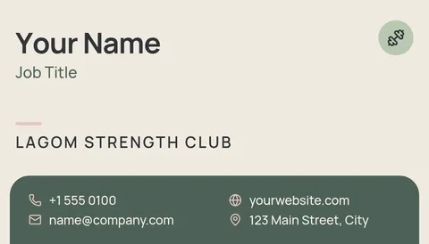 Nordic Oat Band Fitness Card – Business card template, 2 pages