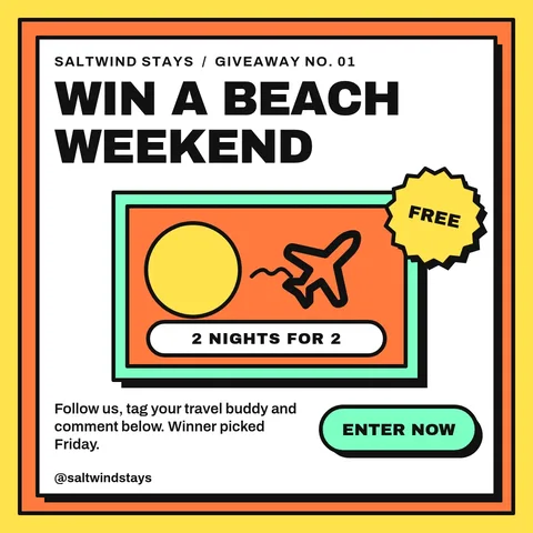 Boarding Pass Frame Giveaway – Instagram post template
