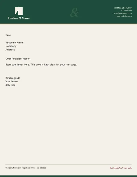 Masthead Green Band Letterhead – Letterhead template