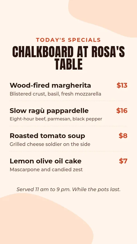 Tomato Story Daily Specials – Instagram story template