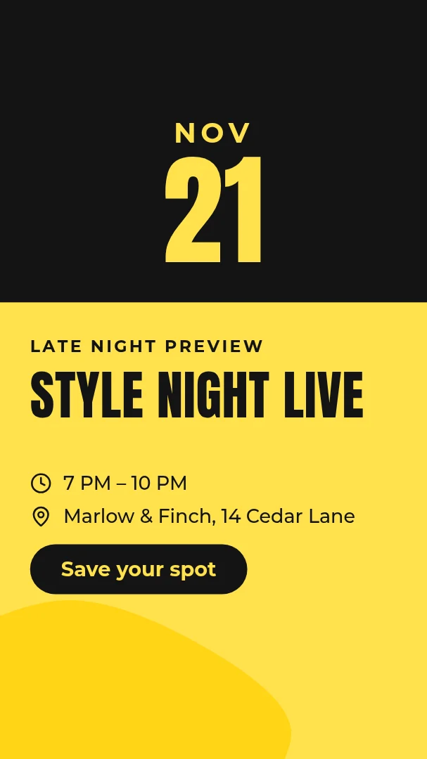 Runway Night Story Poster – Instagram story template