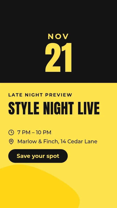 Runway Night Story Poster – Instagram story template
