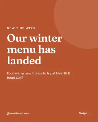 Winter Menu Launch Carousel, page 1