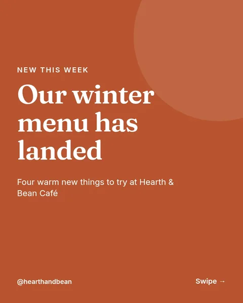 Winter Menu Launch Carousel – Instagram carousel template, 6 pages