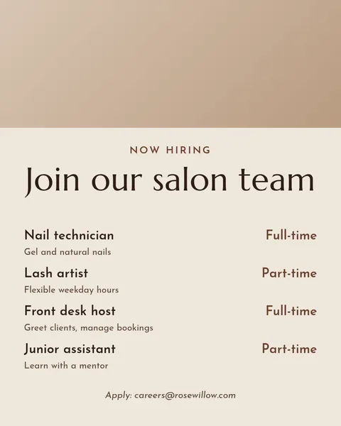 Open Roles Salon Board – Instagram post template