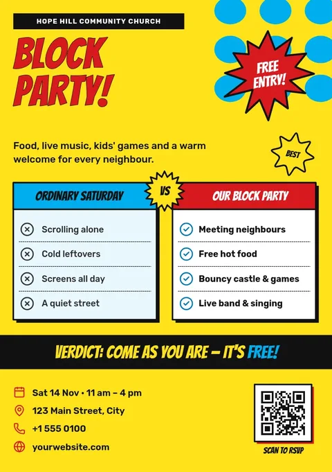 Block Party Pop Showdown – Flyer template