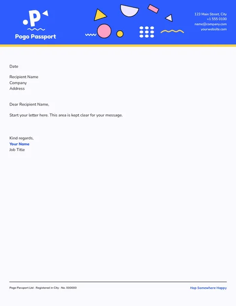 Confetti Band Travel Letterhead – Letterhead template