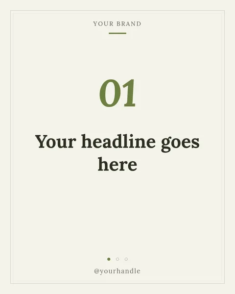Olive Press – Instagram carousel template, 3 pages