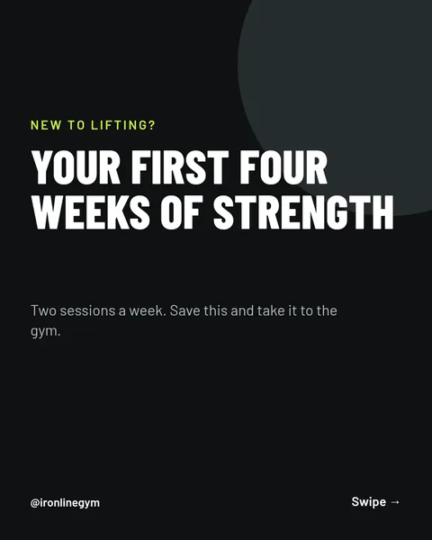 Beginner strength plan – Instagram carousel template, 6 pages