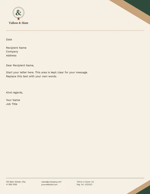 Kraft Corner Batch Letterhead – Letterhead template