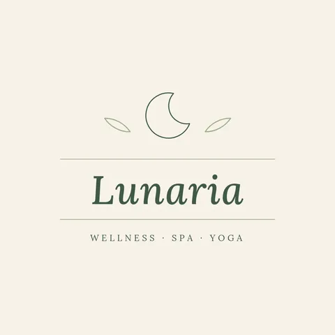 Lunaria Crescent Leaf Lockup – Logo template
