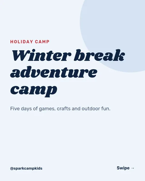 Holiday Camp Early Bird – Instagram carousel template, 6 pages