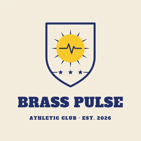 Brass Pulse Sun Crest – Logo template